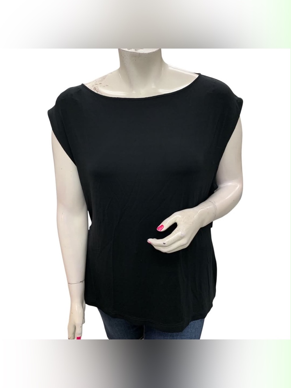 SPANX NWT Black Cap Sleeve Boatneck Top Size 2X